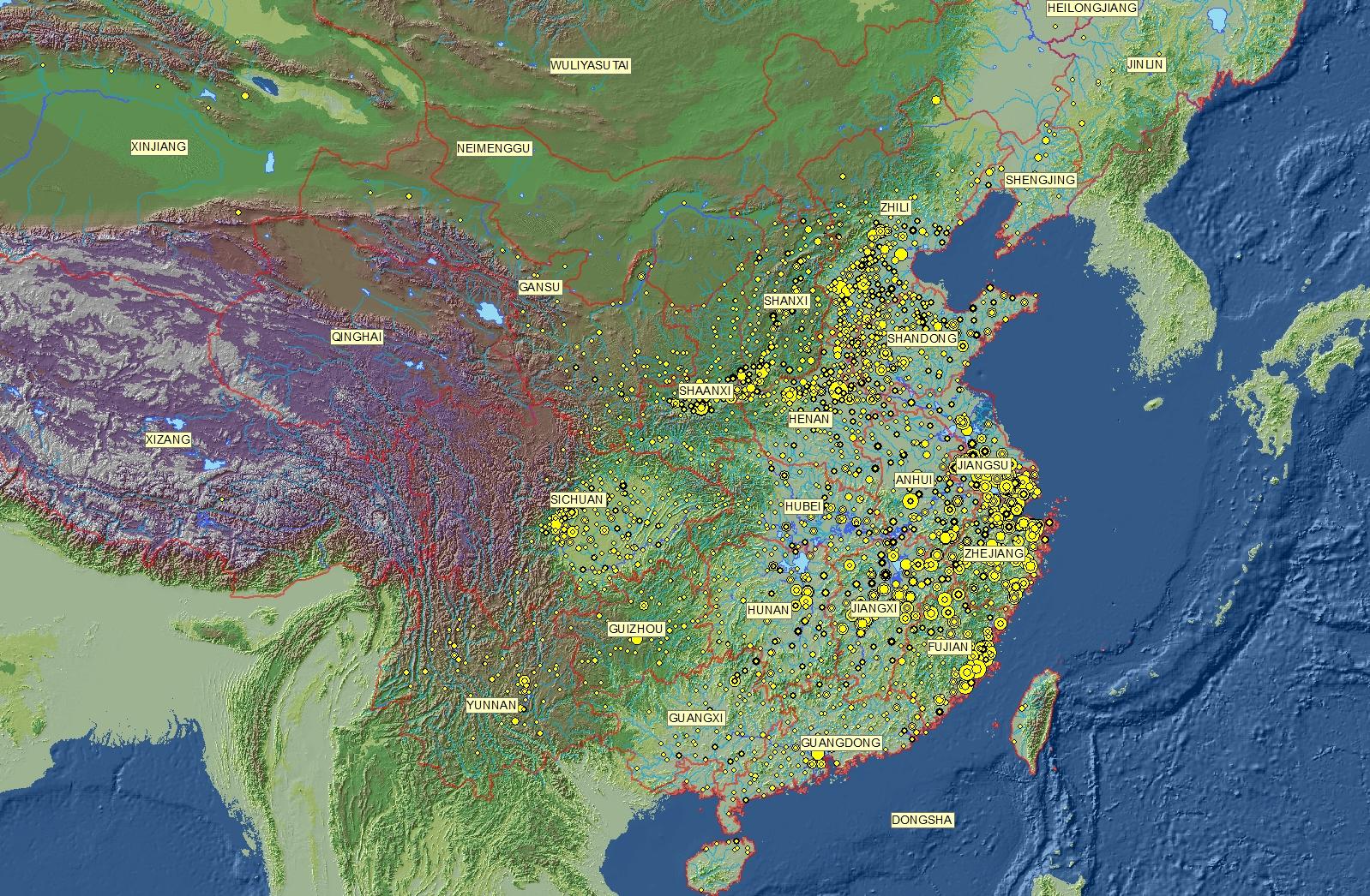 历史人物的地理分布图